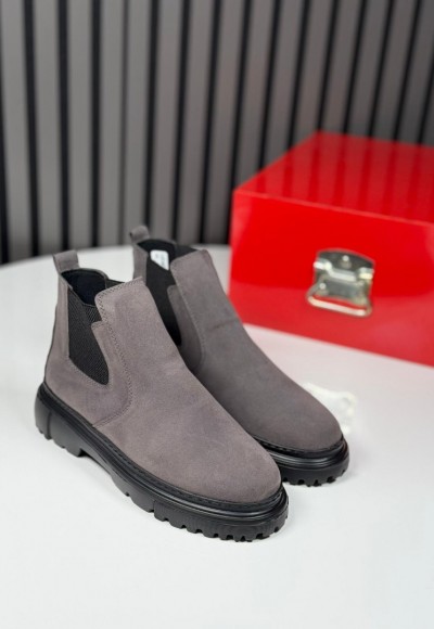 2025 İTALYAN GRİ SÜET BANDAJLI EVA BOT - GRİ SÜET  BOT