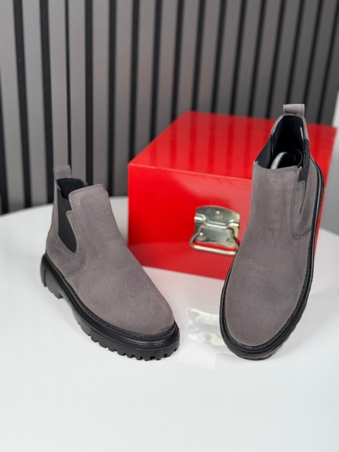 2025 İTALYAN GRİ SÜET BANDAJLI EVA BOT - GRİ SÜET  BOT