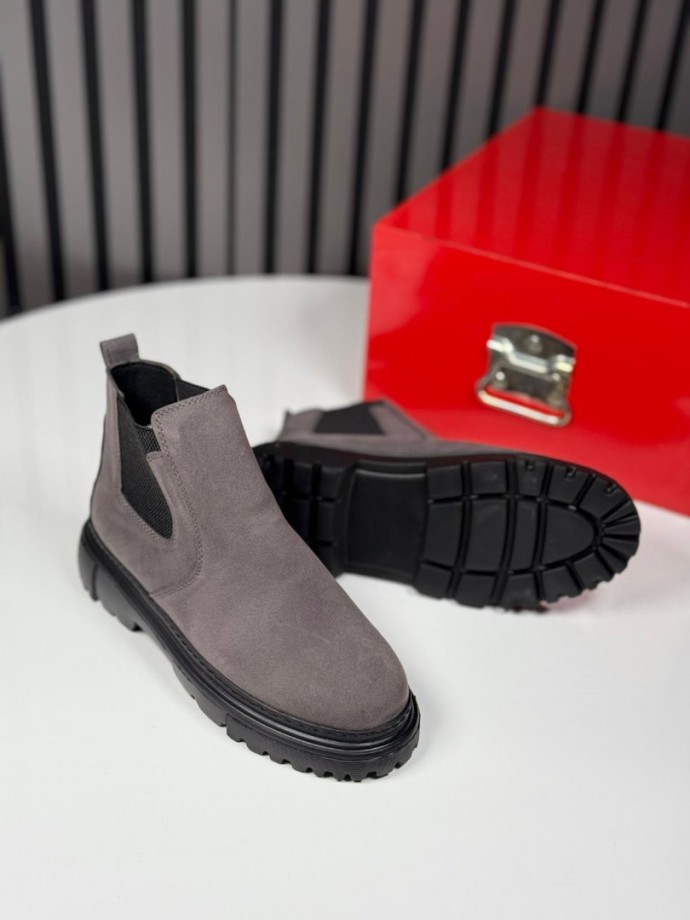 2025 İTALYAN GRİ SÜET BANDAJLI EVA BOT - GRİ SÜET  BOT