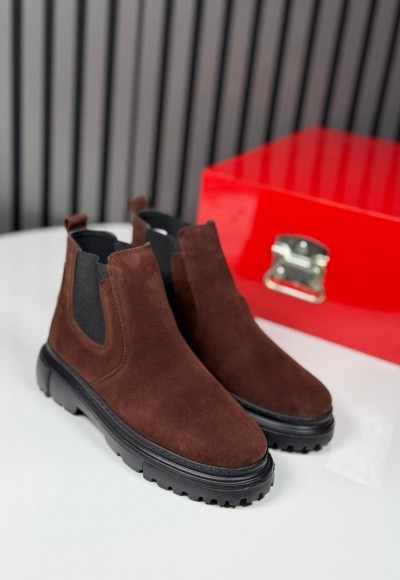 2025 CHELSEA İTALYAN KAHVE SÜET BANDAJLI EVA BOT - KAHVE SÜET BOT