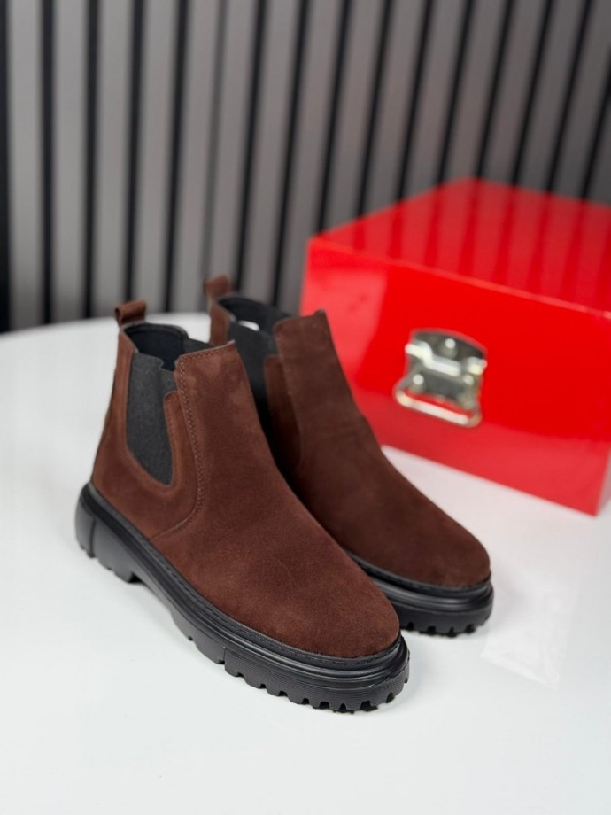 2025 CHELSEA İTALYAN KAHVE SÜET BANDAJLI EVA BOT - KAHVE SÜET BOT