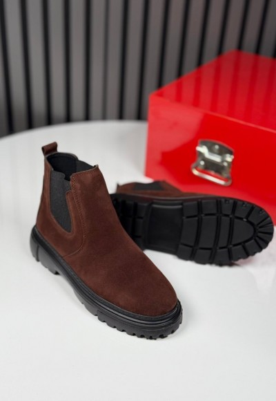 2025 CHELSEA İTALYAN KAHVE SÜET BANDAJLI EVA BOT - KAHVE SÜET BOT