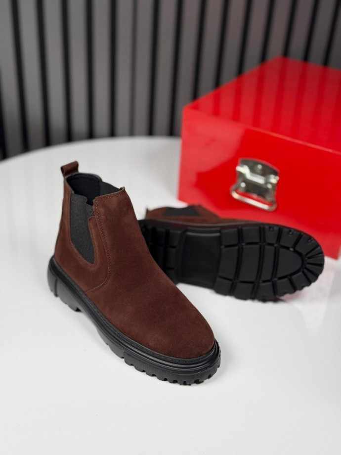 2025 CHELSEA İTALYAN KAHVE SÜET BANDAJLI EVA BOT - KAHVE SÜET BOT