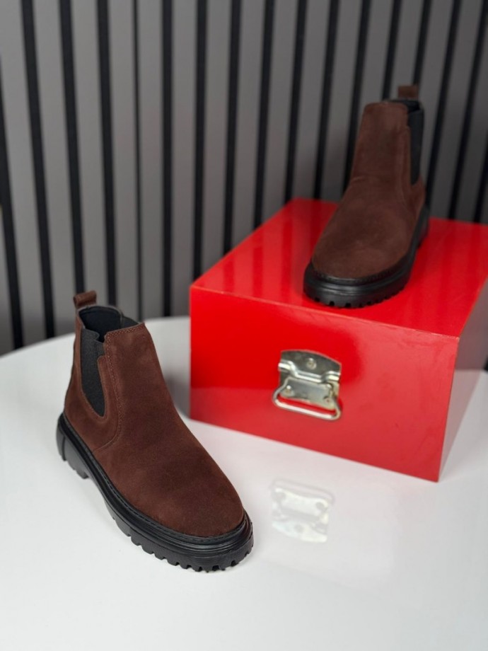 2025 CHELSEA İTALYAN KAHVE SÜET BANDAJLI EVA BOT - KAHVE SÜET BOT