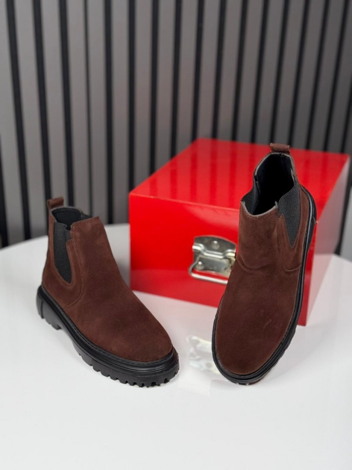 2025 CHELSEA İTALYAN KAHVE SÜET BANDAJLI EVA BOT - KAHVE SÜET BOT