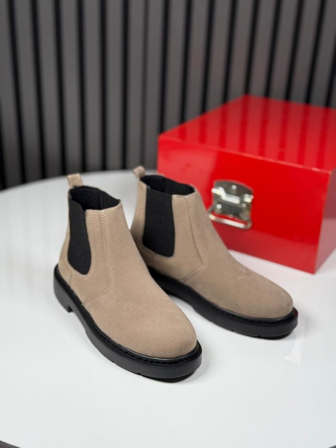 2025 CHELSEA İTALYAN BEJ SÜET BANDAJLI EVA BOT - BEJ SÜET BOT