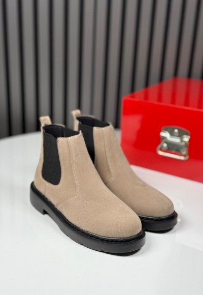 2025 CHELSEA İTALYAN BEJ SÜET BANDAJLI EVA BOT - BEJ SÜET BOT