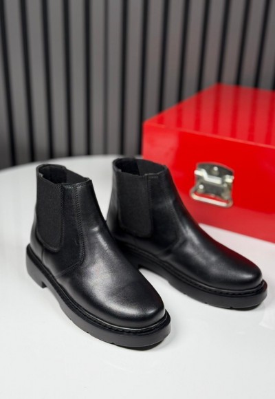 2025 İTALYAN SİYAH DERİ BANDAJLI EVA BOT - SİYAH DERİ  BOT