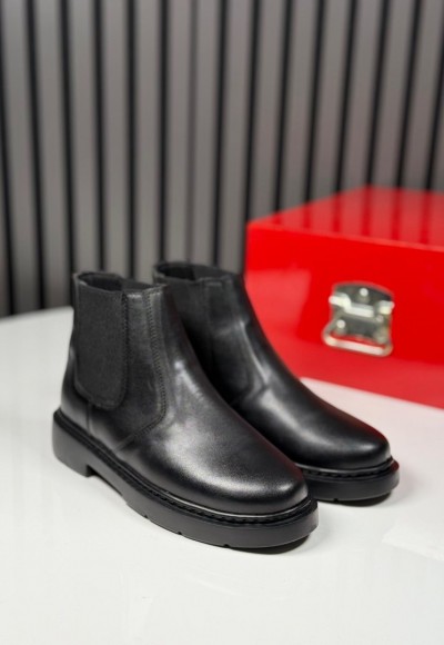 2025 İTALYAN SİYAH DERİ BANDAJLI EVA BOT - SİYAH DERİ  BOT