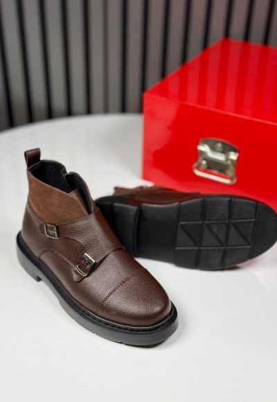 2025 CHELSEA TOKALI KAHVE DERİ FERMUARLI EVA BOT  - KAHVE DERİ BOT