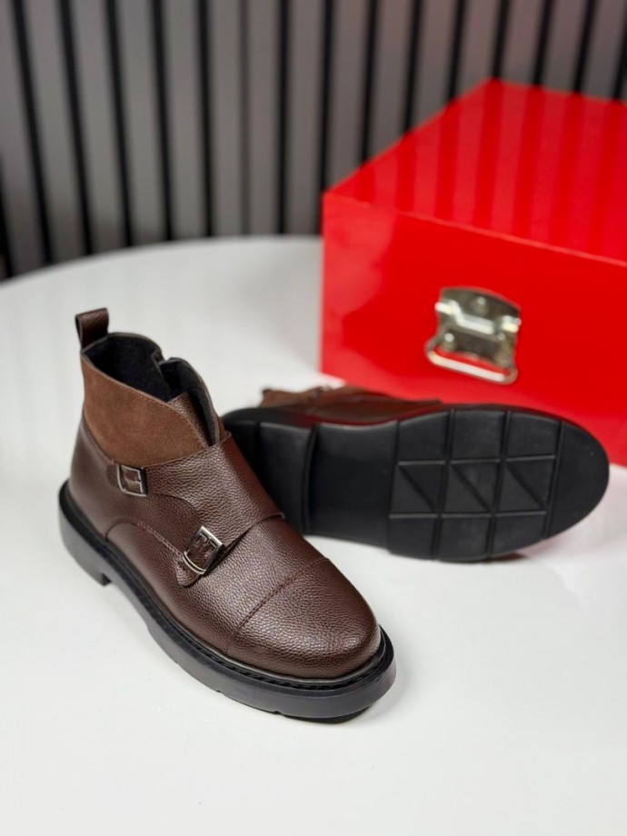 2025 CHELSEA TOKALI KAHVE DERİ FERMUARLI EVA BOT  - KAHVE DERİ BOT