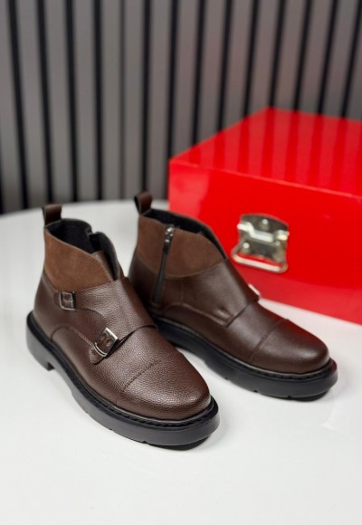 2025 CHELSEA TOKALI KAHVE DERİ FERMUARLI EVA BOT  - KAHVE DERİ BOT