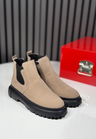 2025 CHELSEA İTALYAN BEJ SÜET BANDAJLI EVA BOT - BEJ SÜET BOT