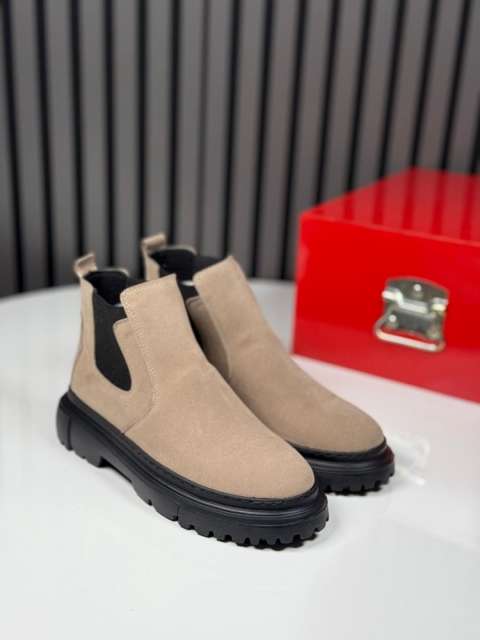 2025 CHELSEA İTALYAN BEJ SÜET BANDAJLI EVA BOT - BEJ SÜET BOT