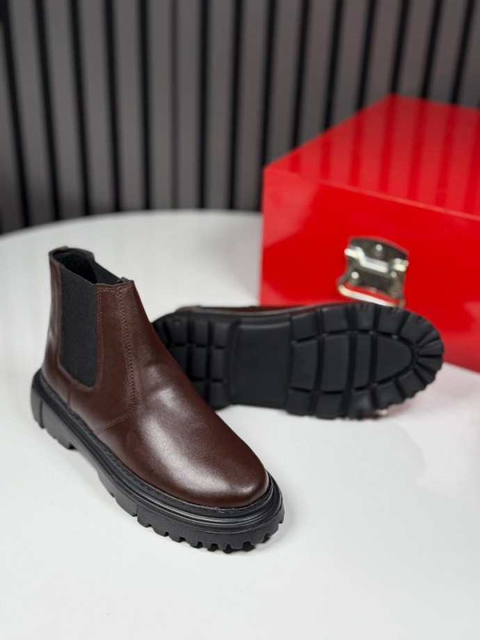 2025 CHELSEA İTALYAN KAHVE DERİ BANDAJLI EVA BOT - KAHVE DERİ BOT