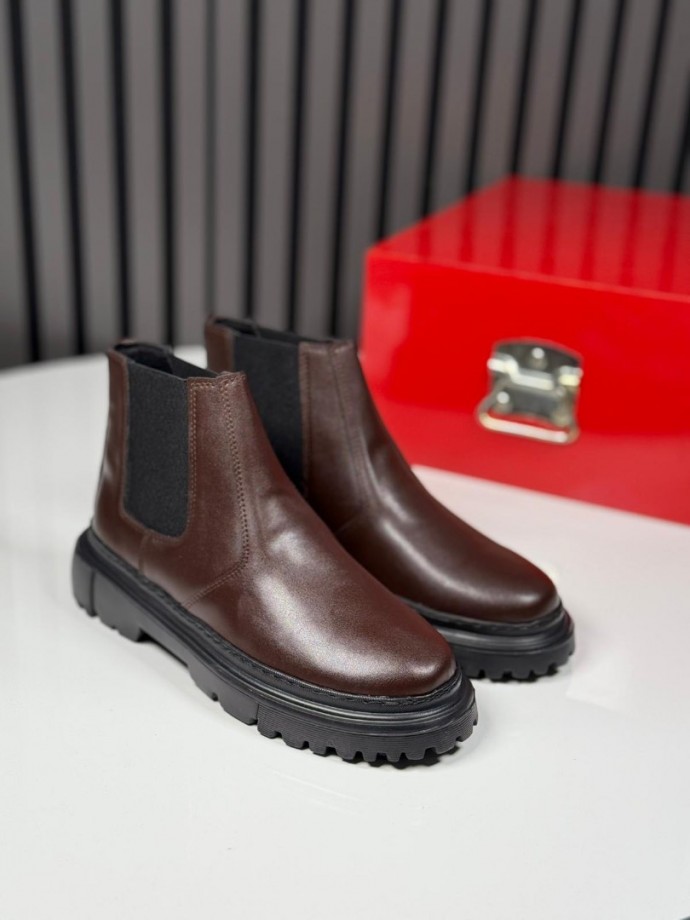 2025 CHELSEA İTALYAN KAHVE DERİ BANDAJLI EVA BOT - KAHVE DERİ BOT