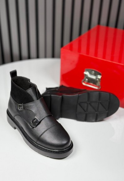 2025 CHELSEA İTALYAN TOKALI DERİ EVA BOT - SİYAH DERİ  BOT