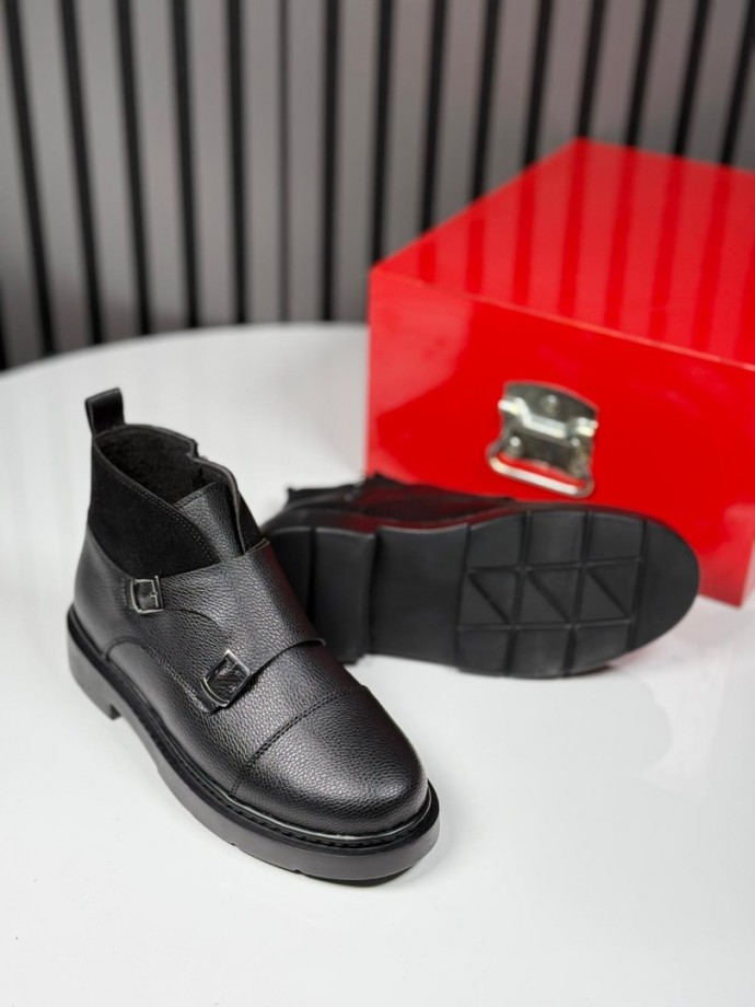 2025 CHELSEA İTALYAN TOKALI DERİ EVA BOT - SİYAH DERİ  BOT