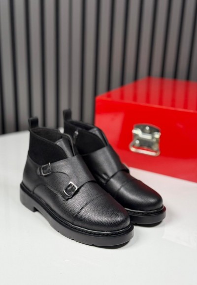 2025 CHELSEA İTALYAN TOKALI DERİ EVA BOT - SİYAH DERİ  BOT