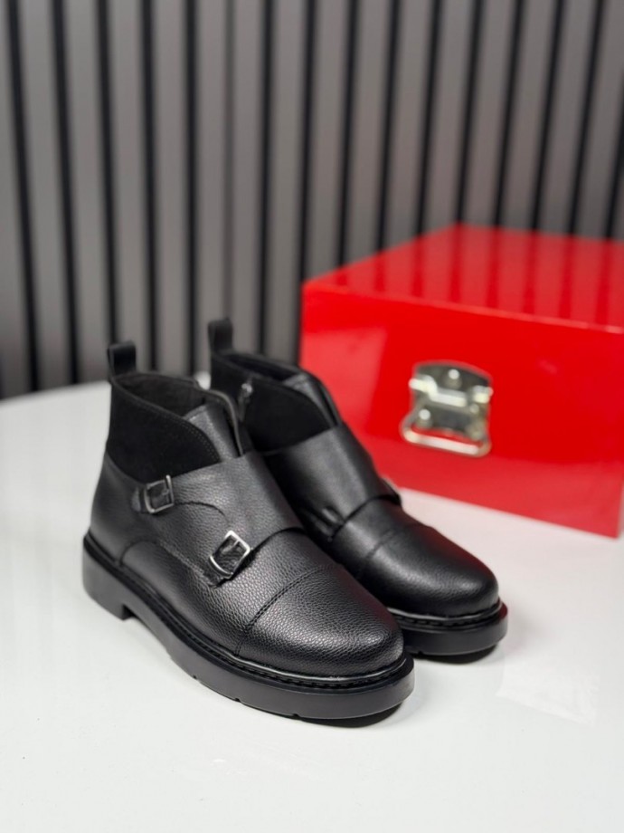 2025 CHELSEA İTALYAN TOKALI DERİ EVA BOT - SİYAH DERİ  BOT