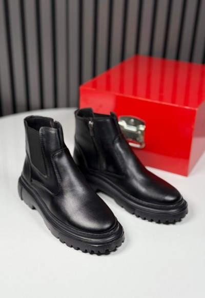 2025 CHELSEA İTALYAN SİYAH DERİ FERMUARLI EVA BOT - SİYAH DERİ  BOT