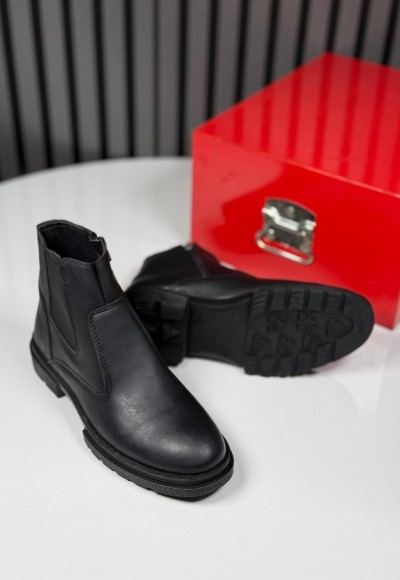 2025 CRAZY DERİ FERMUARLI SİYAH  BOT - SİYAH DERİ BOT