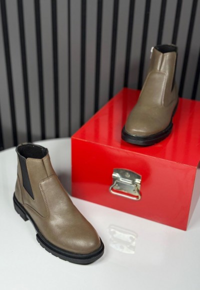 2025 CRAZY DERİ FERMUARLI BEJ BOT - BEJ DERİ  BOT