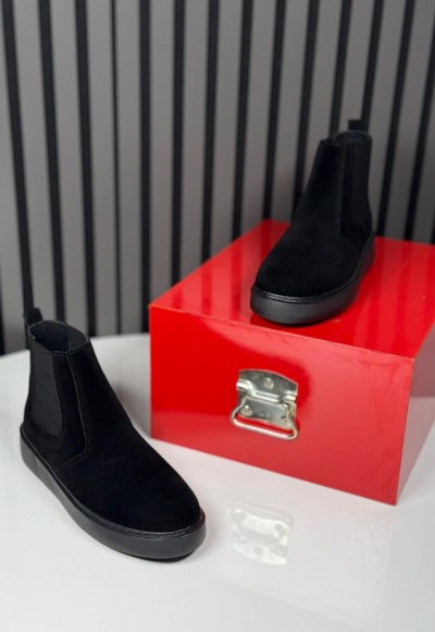 2025 SİSLEY SÜET BANDAJLI SİYAH  BOT - SİYAH SÜET