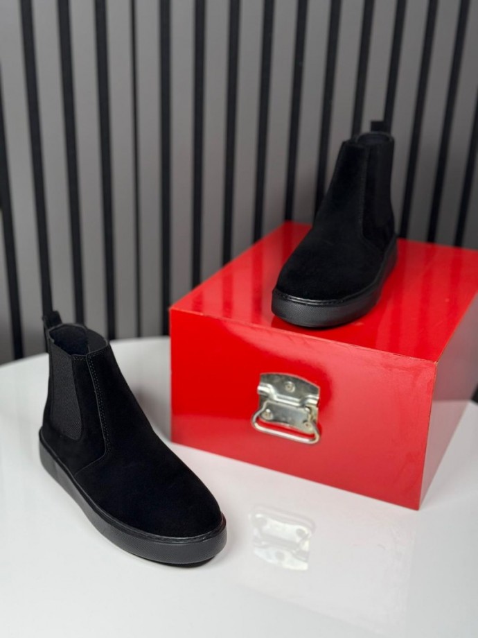 2025 SİSLEY SÜET BANDAJLI SİYAH  BOT - SİYAH SÜET