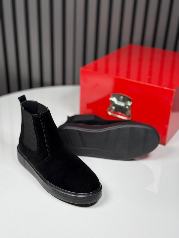 2025 SİSLEY SÜET BANDAJLI SİYAH  BOT - SİYAH SÜET