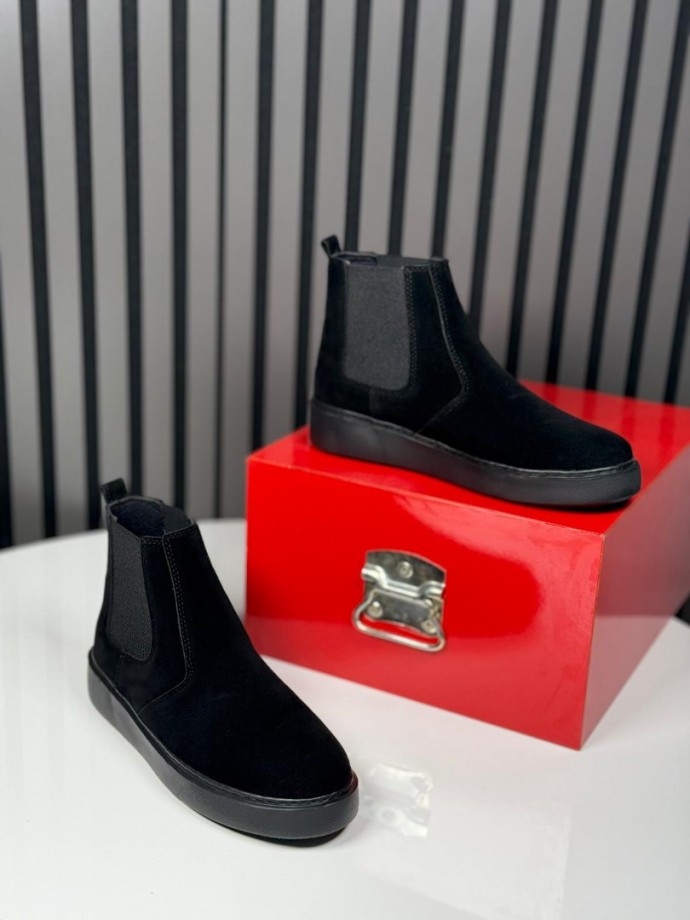 2025 SİSLEY SÜET BANDAJLI SİYAH  BOT - SİYAH SÜET