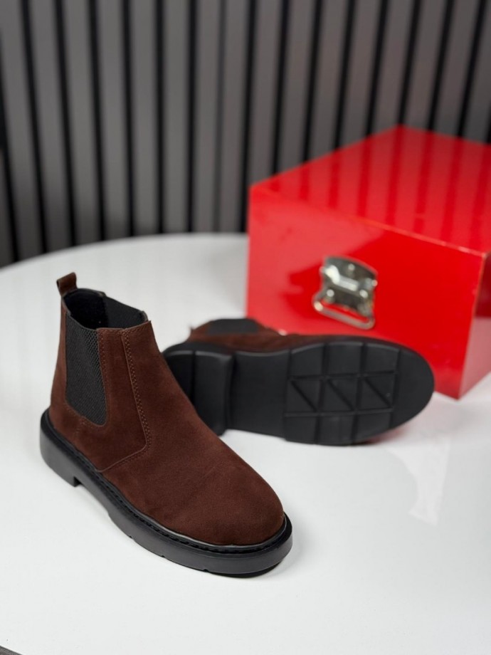 2025 CHELSEA SÜET BANDAJLI KAHVE  BOT - KAHVE SÜET BOT