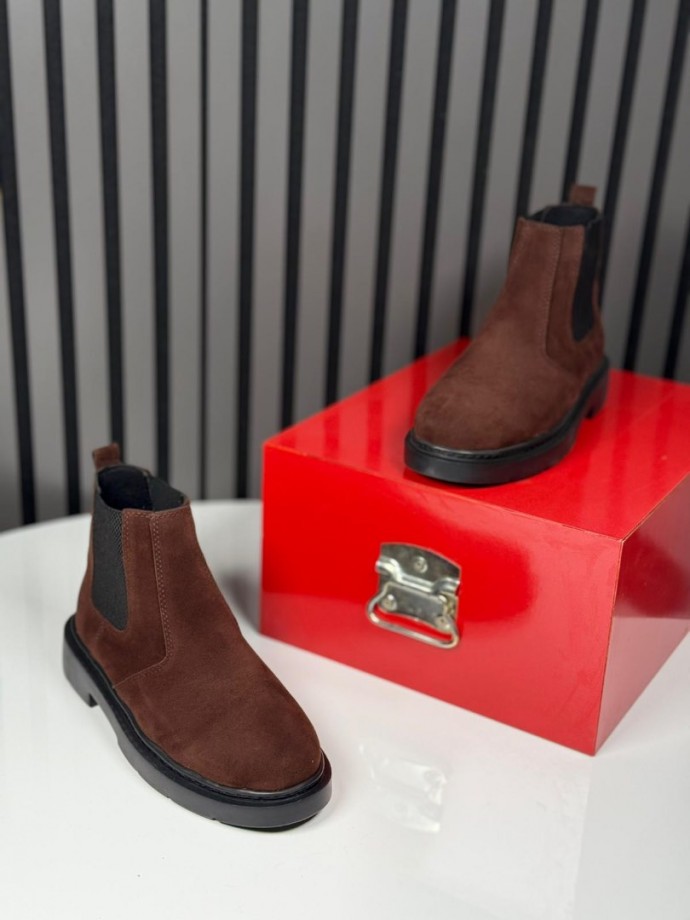 2025 CHELSEA SÜET BANDAJLI KAHVE  BOT - KAHVE SÜET BOT