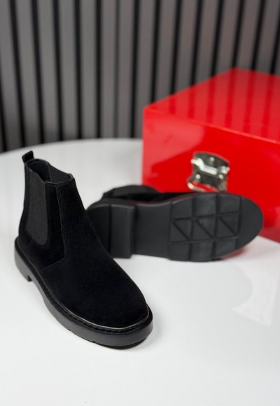 2025 CHELSEA İTALYAN SİYAH SÜET DERİ BOT  - SİYAH SÜET BOT