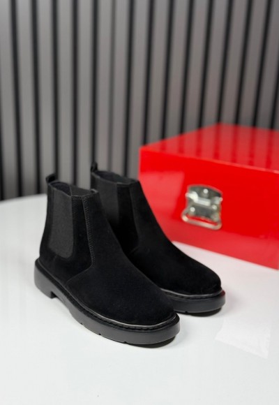 2025 CHELSEA İTALYAN SİYAH SÜET DERİ BOT  - SİYAH SÜET BOT