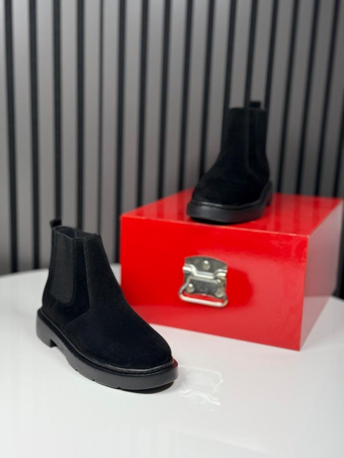 2025 CHELSEA İTALYAN SİYAH SÜET DERİ BOT  - SİYAH SÜET BOT