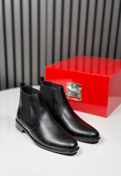 2025 KLASİK İTALYAN SİYAH DERİ BANDAJLI BOT - SİYAH DERİ BOT