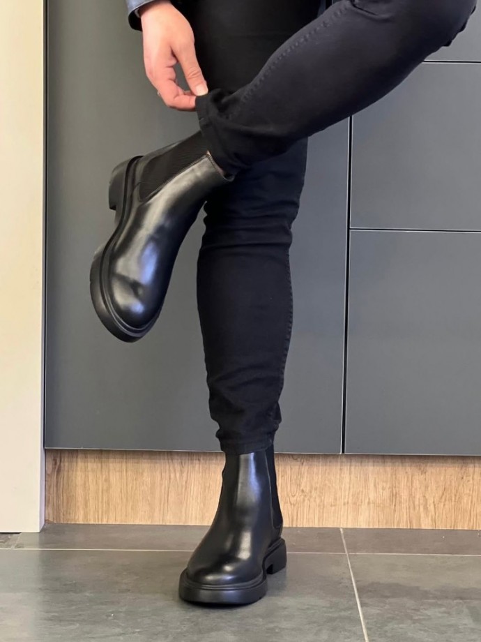  2025 ZRA  İTALYAN SİYAH MAT DERİ BANDAJLI EVA BOT - SİYAH MAT BOT