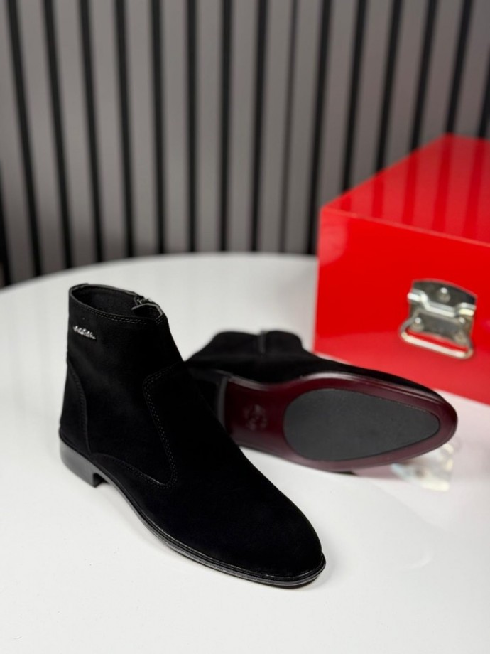 2025 PRD KLASİK İTALYAN SİYAH SÜET BOT - SİYAH SÜET BOT