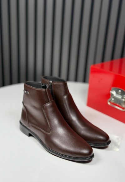 2025 PRD KLASİK İTALYAN KAHVE DERİ BOT - KAHVE MAT BOT