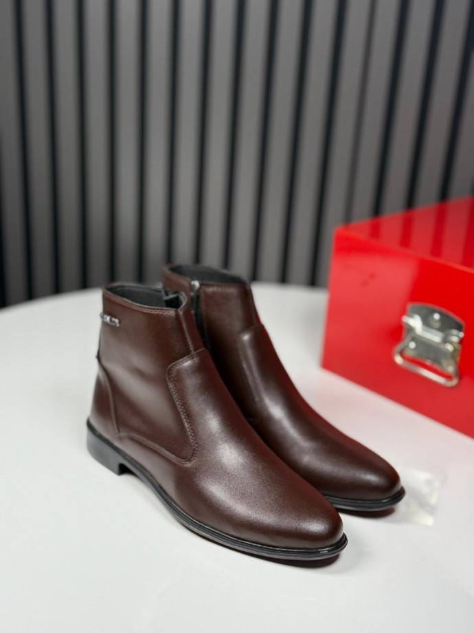 2025 PRD KLASİK İTALYAN KAHVE DERİ BOT - KAHVE MAT BOT