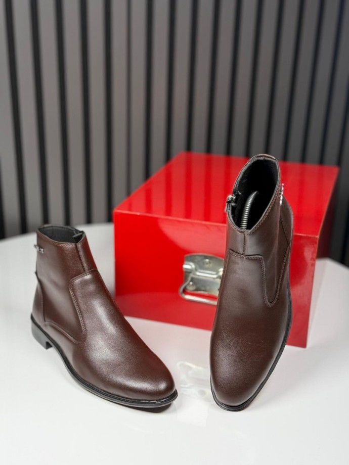 2025 PRD KLASİK İTALYAN KAHVE DERİ BOT - KAHVE MAT BOT