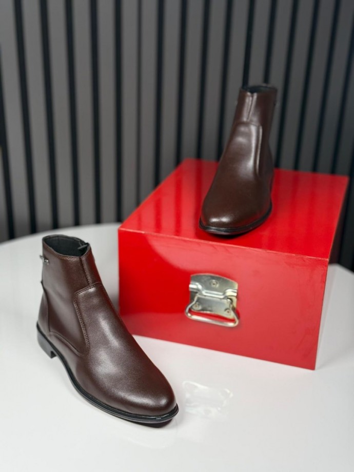 2025 PRD KLASİK İTALYAN KAHVE DERİ BOT - KAHVE MAT BOT