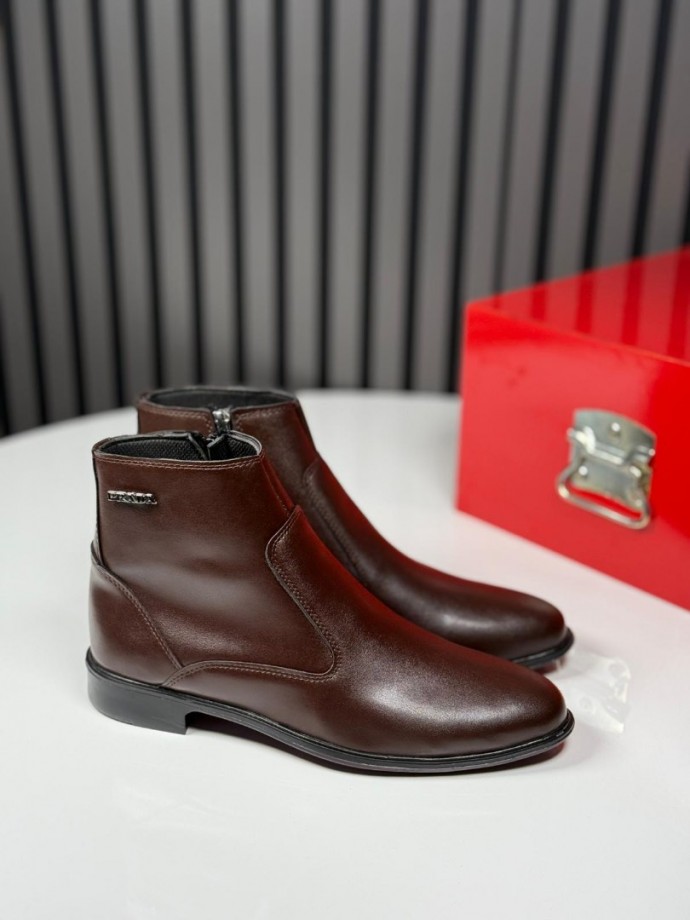 2025 PRD KLASİK İTALYAN KAHVE DERİ BOT - KAHVE MAT BOT