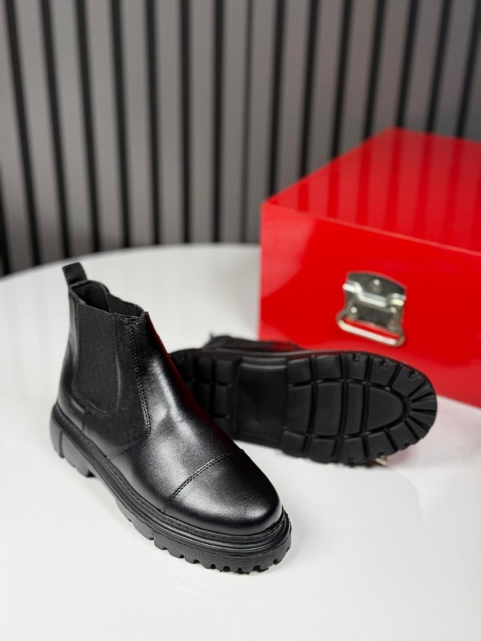 2025 PRD CHELSEA İTALYAN SİYAH MAT BOT - SİYAH MART DERİ BOT