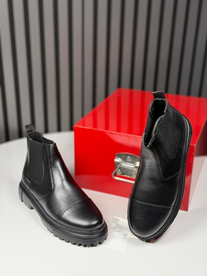 2025 PRD CHELSEA İTALYAN SİYAH MAT BOT - SİYAH MART DERİ BOT