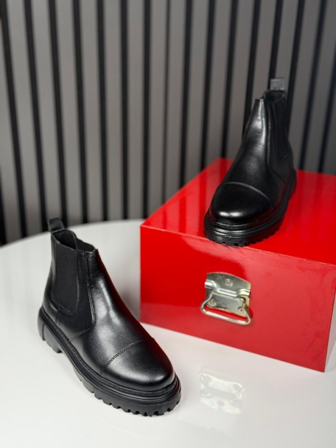2025 PRD CHELSEA İTALYAN SİYAH MAT BOT - SİYAH MART DERİ BOT