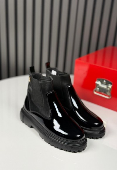 2025 L W CHELSEA İTALYAN SİYAH RUGAN BOT - SİYAH RUGAN DERİ BOT