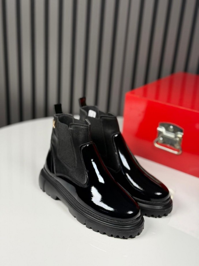 2025 L W CHELSEA İTALYAN SİYAH RUGAN BOT - SİYAH RUGAN DERİ BOT