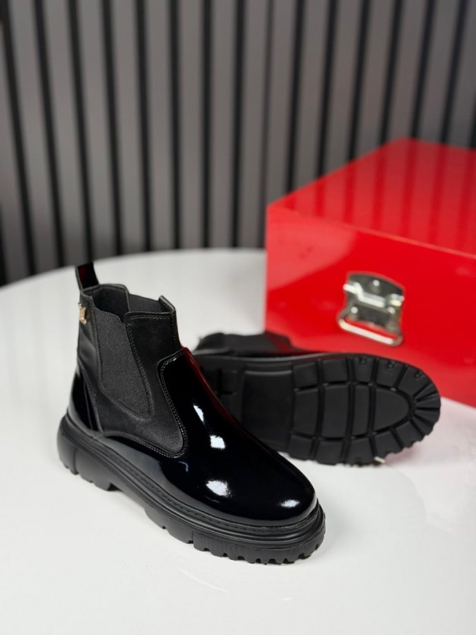 2025 L W CHELSEA İTALYAN SİYAH RUGAN BOT - SİYAH RUGAN DERİ BOT